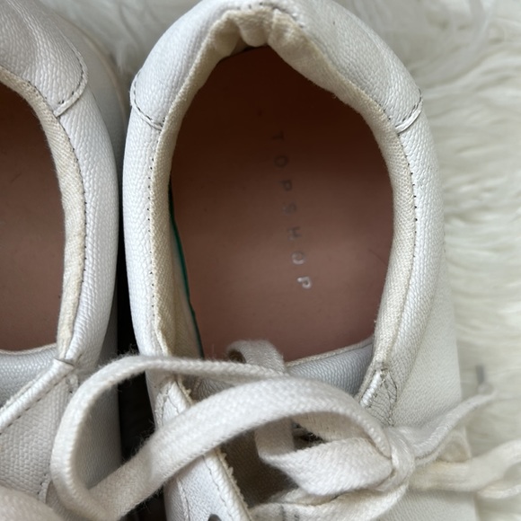 Topshop white pebbled leather COLA sneakers - Picture 4 of 11
